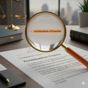 reviewing termination clause language in an employment contract to ensure compliance.
